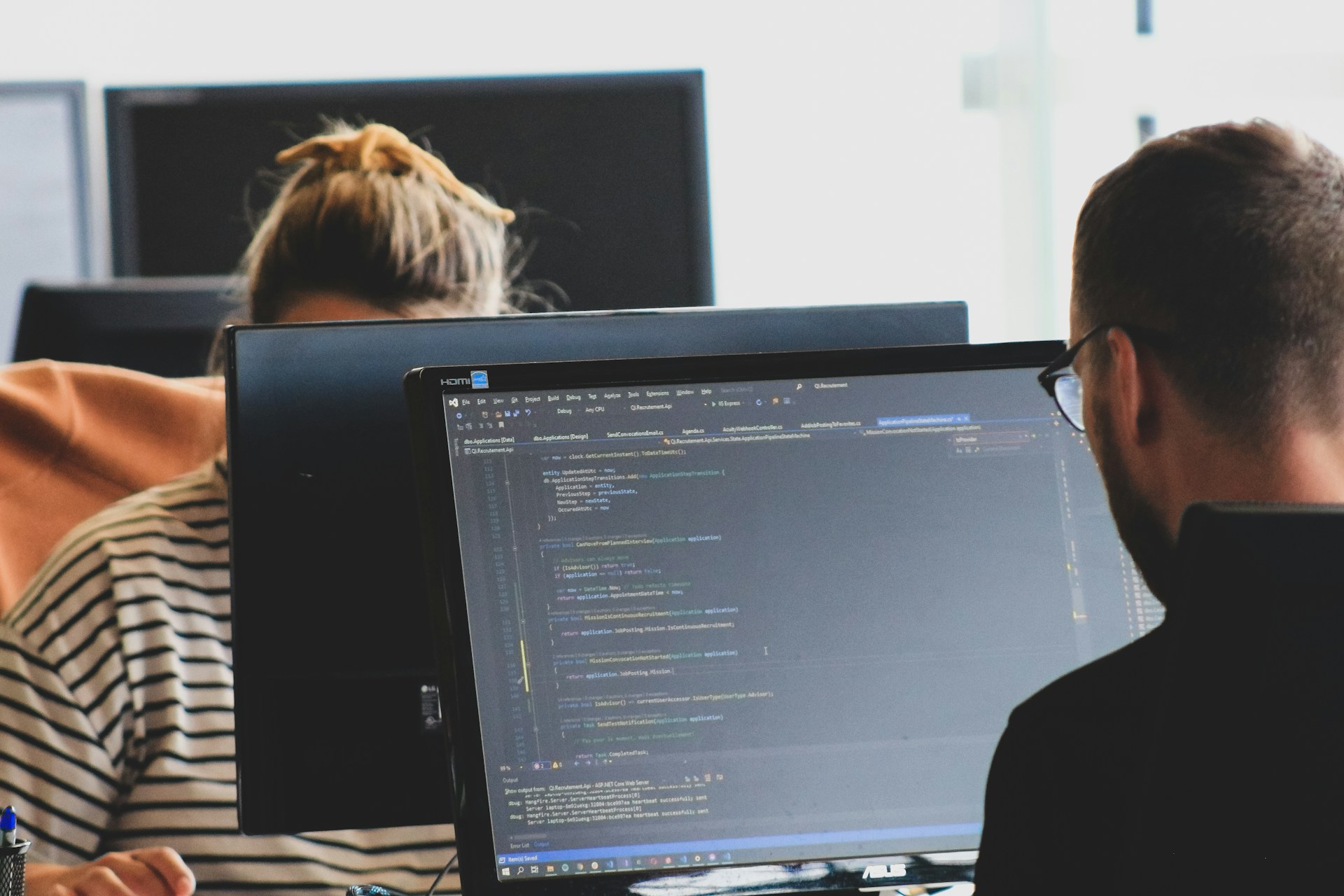 Employees working using computers