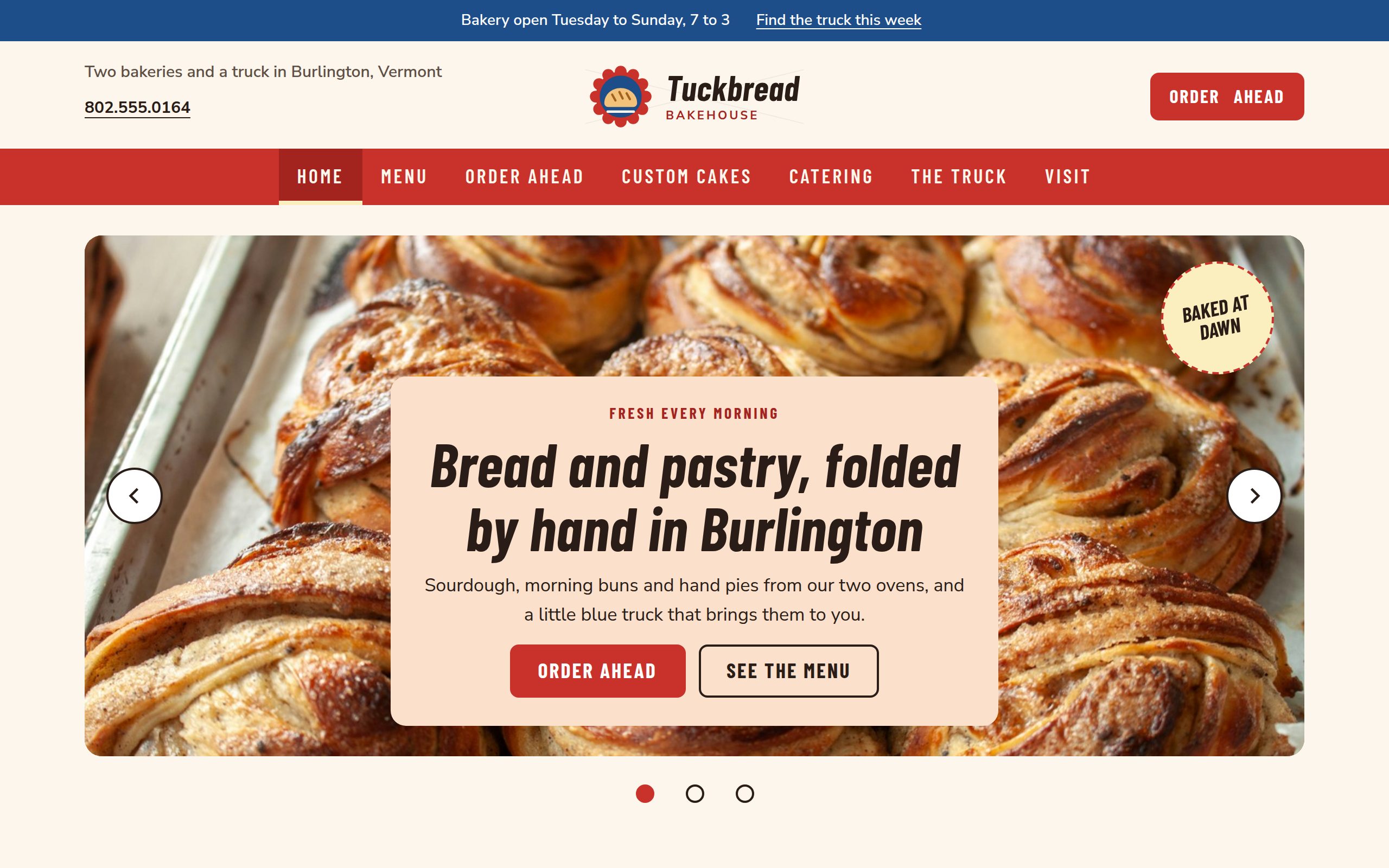 Tuckbread Bakehouse home page
