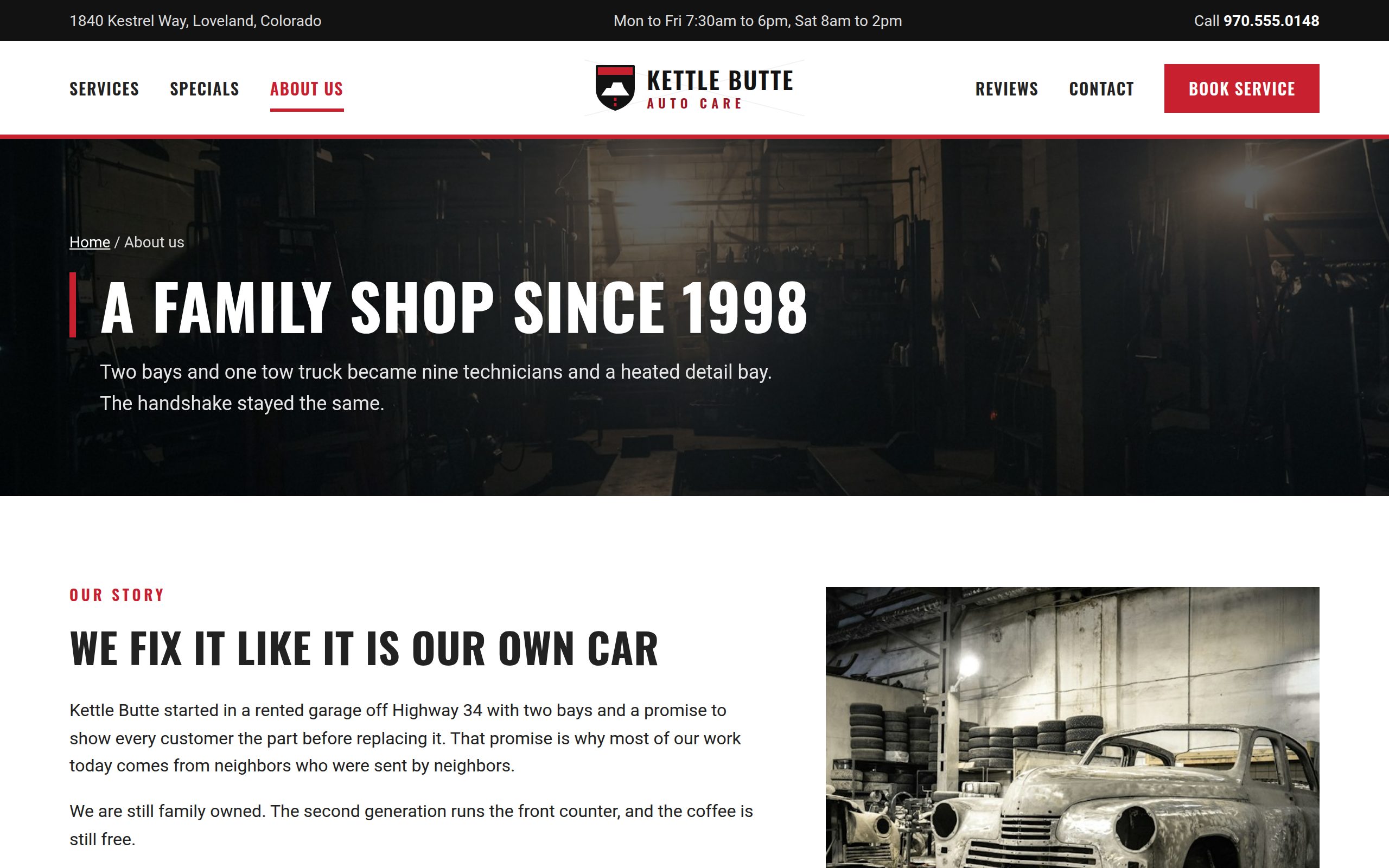 Kettle Butte Auto Care about page