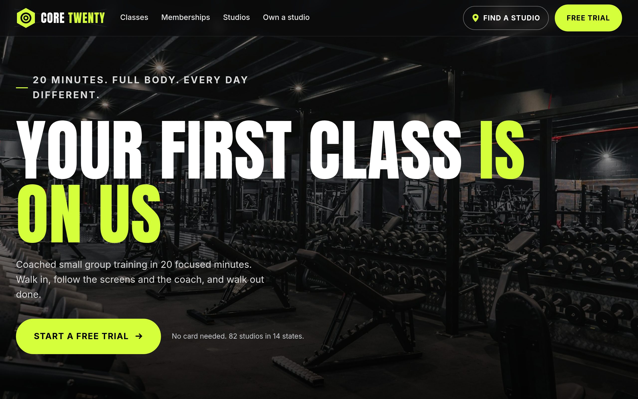 Core Twenty home page