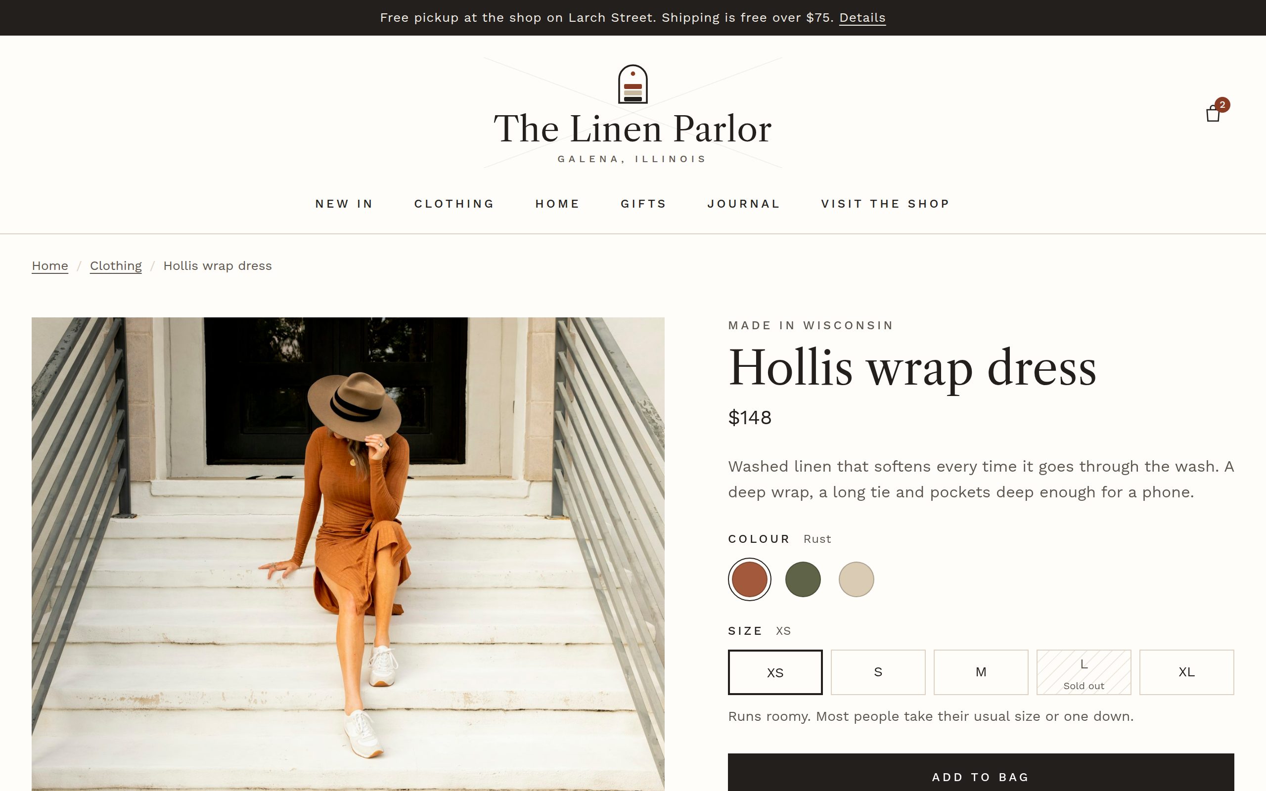 The Linen Parlor product detail page