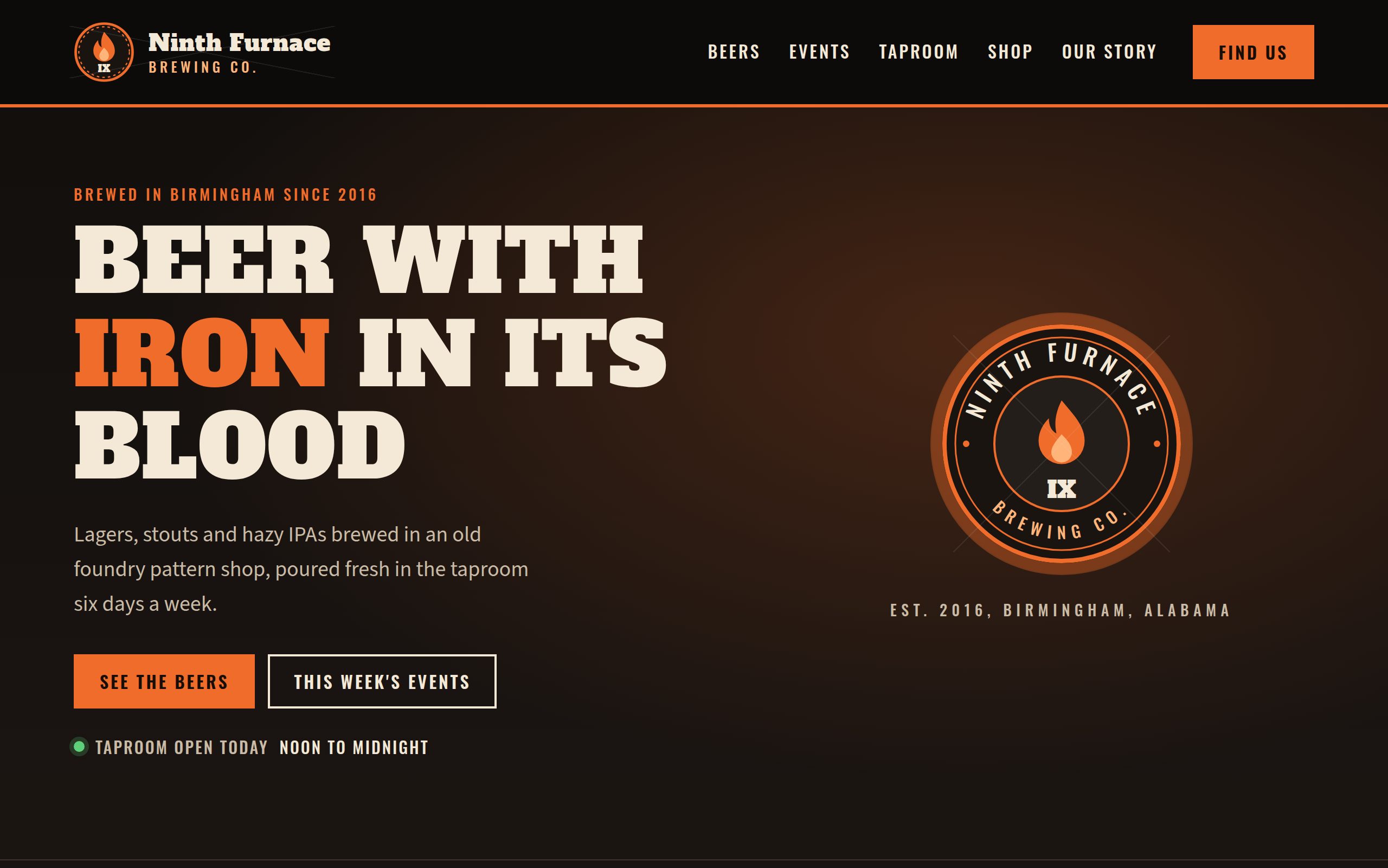 Ninth Furnace Brewing Co home page
