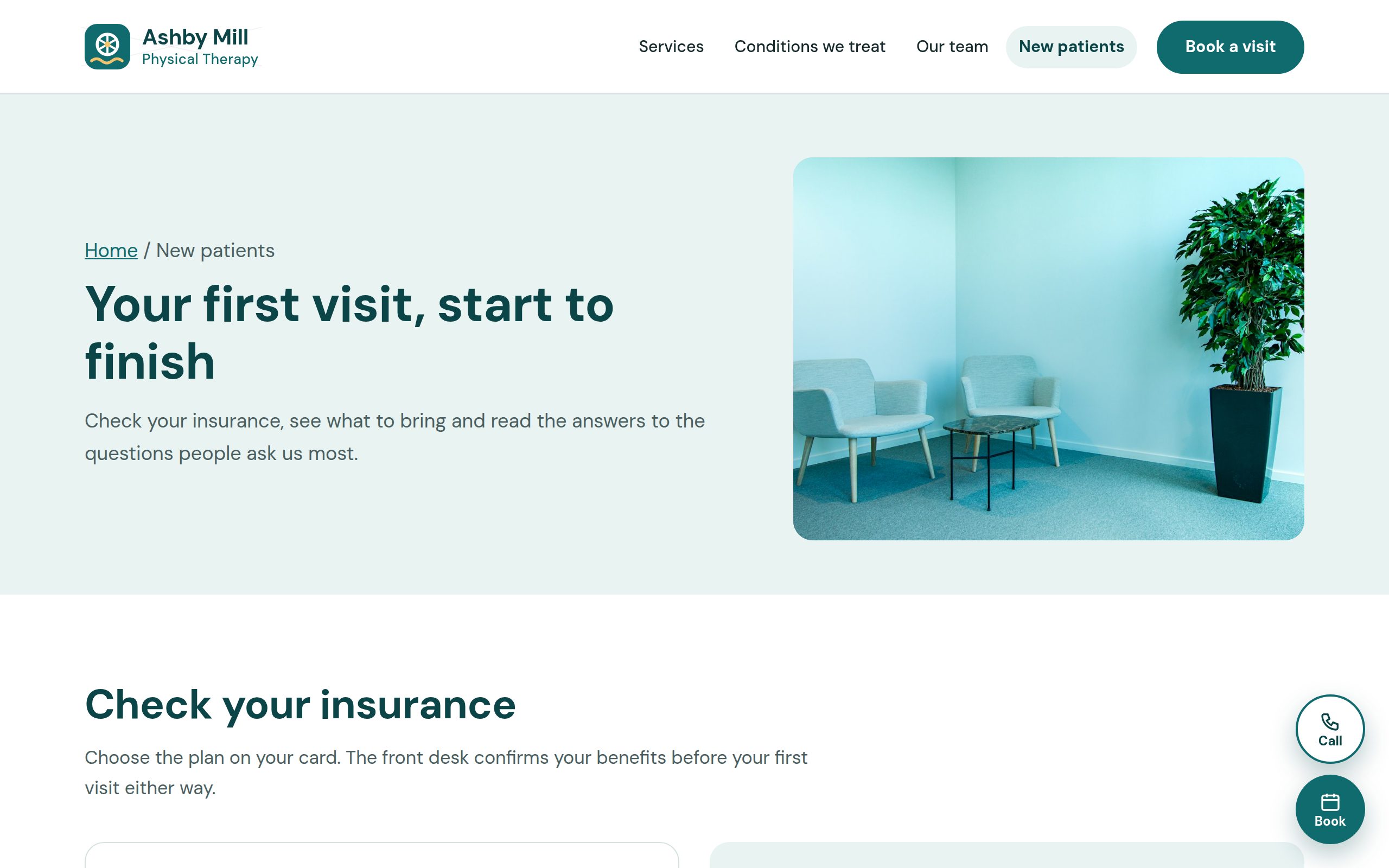 Ashby Mill Physical Therapy new patients page