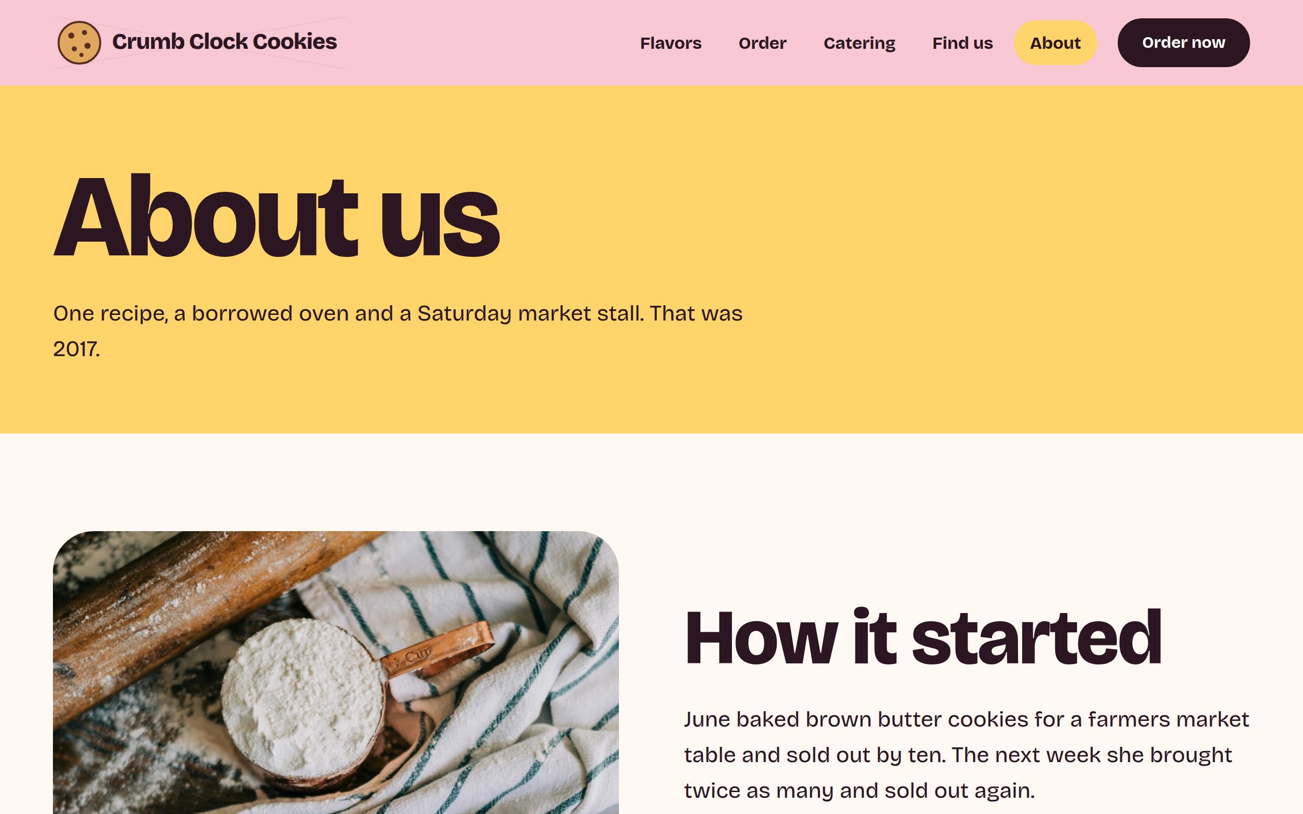 Crumb Clock Cookies about us page