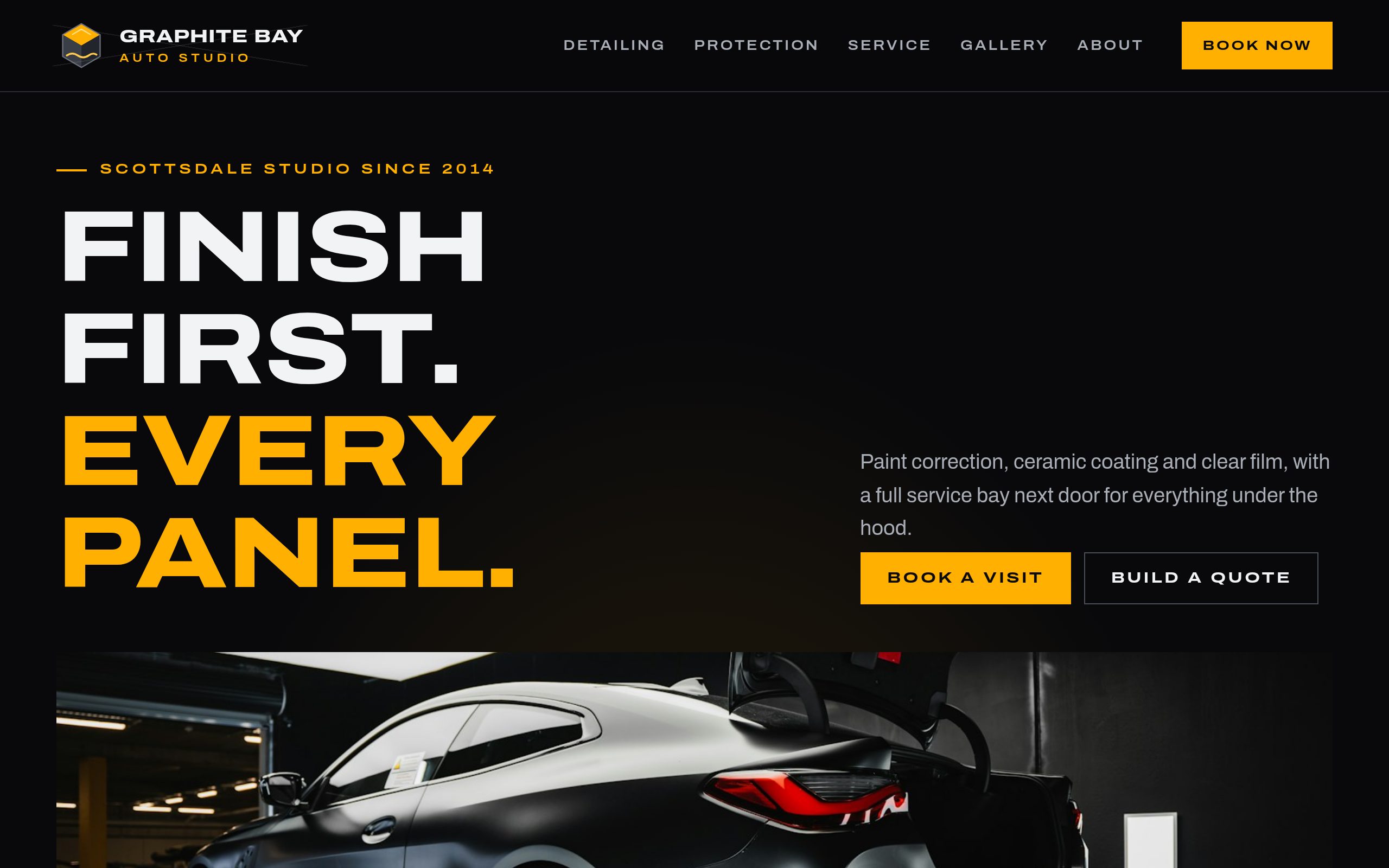 Graphite Bay Auto Studio home page
