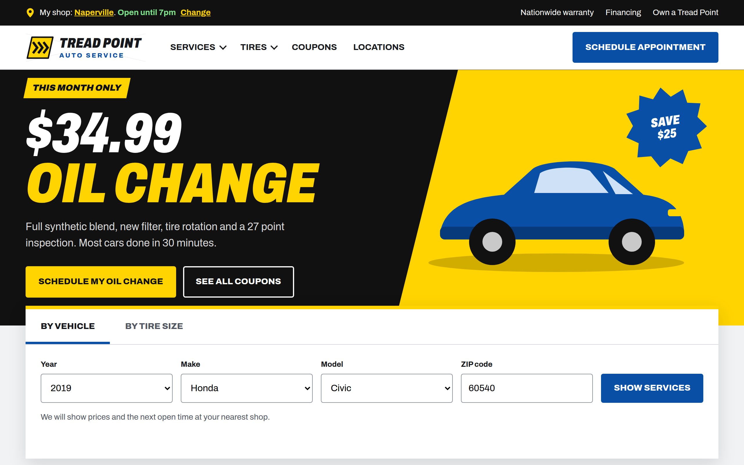 Tread Point Auto Service home page