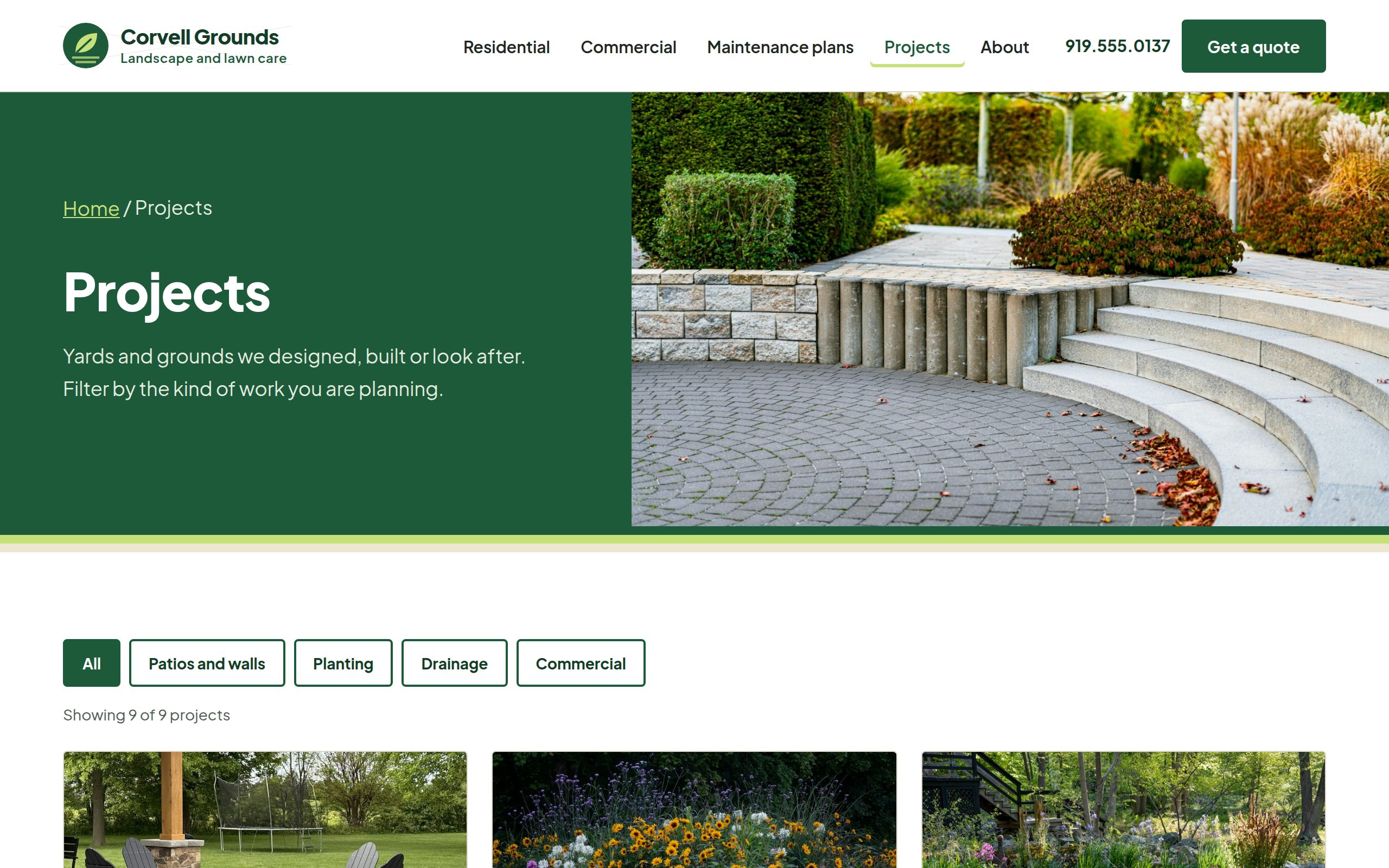 Corvell Grounds custom projects service page