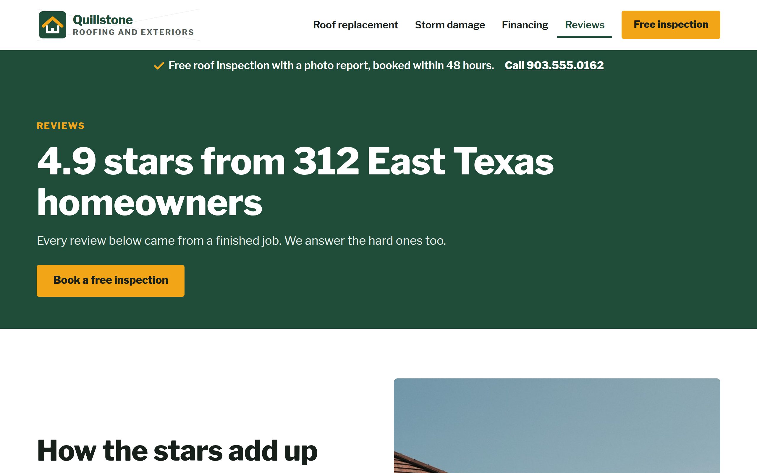 Quillstone Roofing and Exteriors review page
