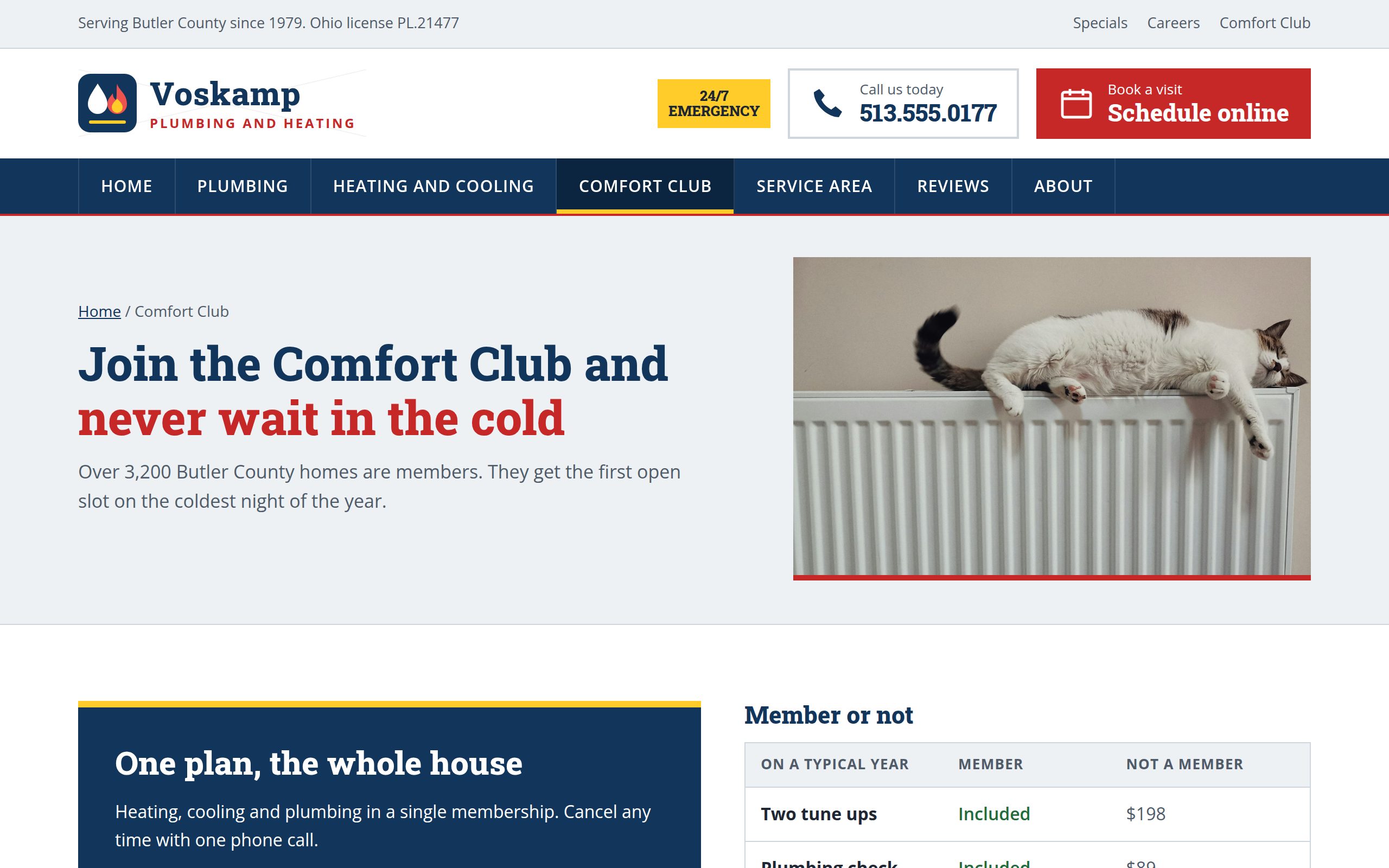Voskamp Plumbing and Heating maintenance plan page