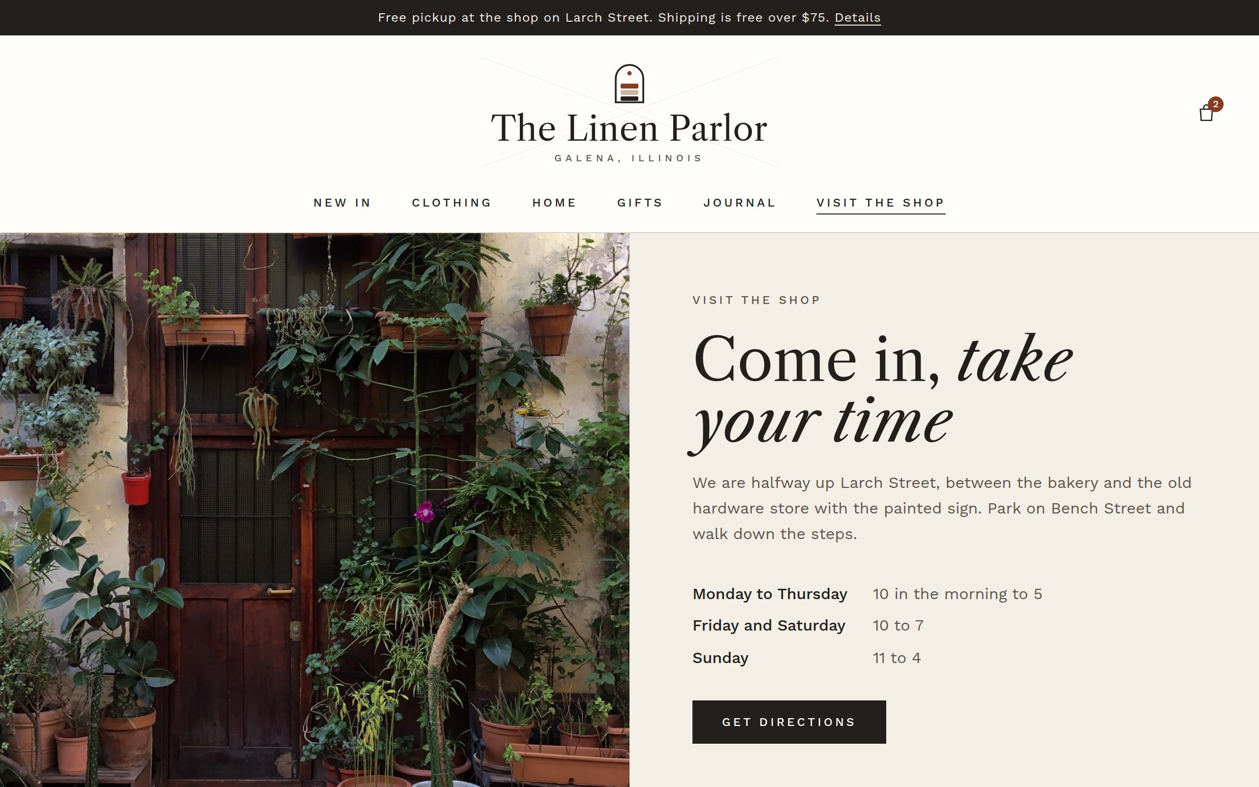The Linen Parlor visit us page