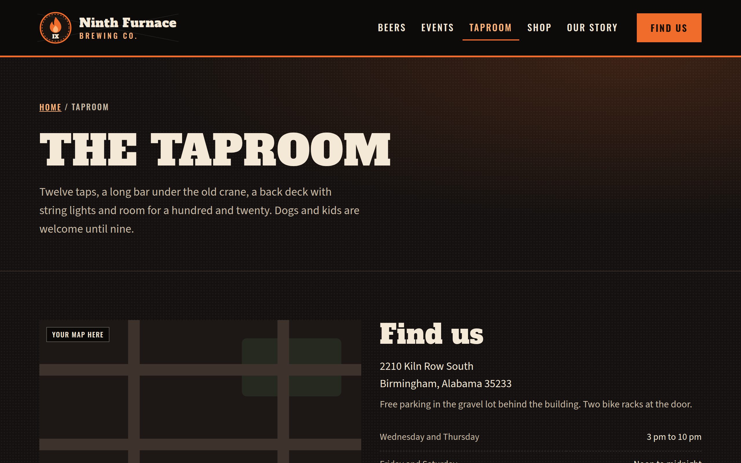 Ninth Furnace Brewing Co location page