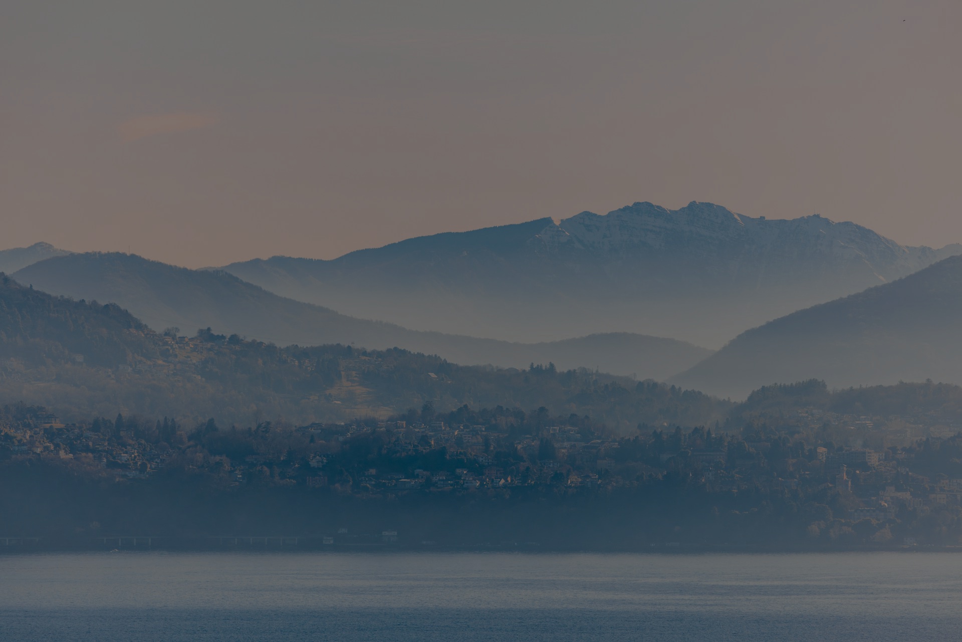 Foggy Mountainside Town