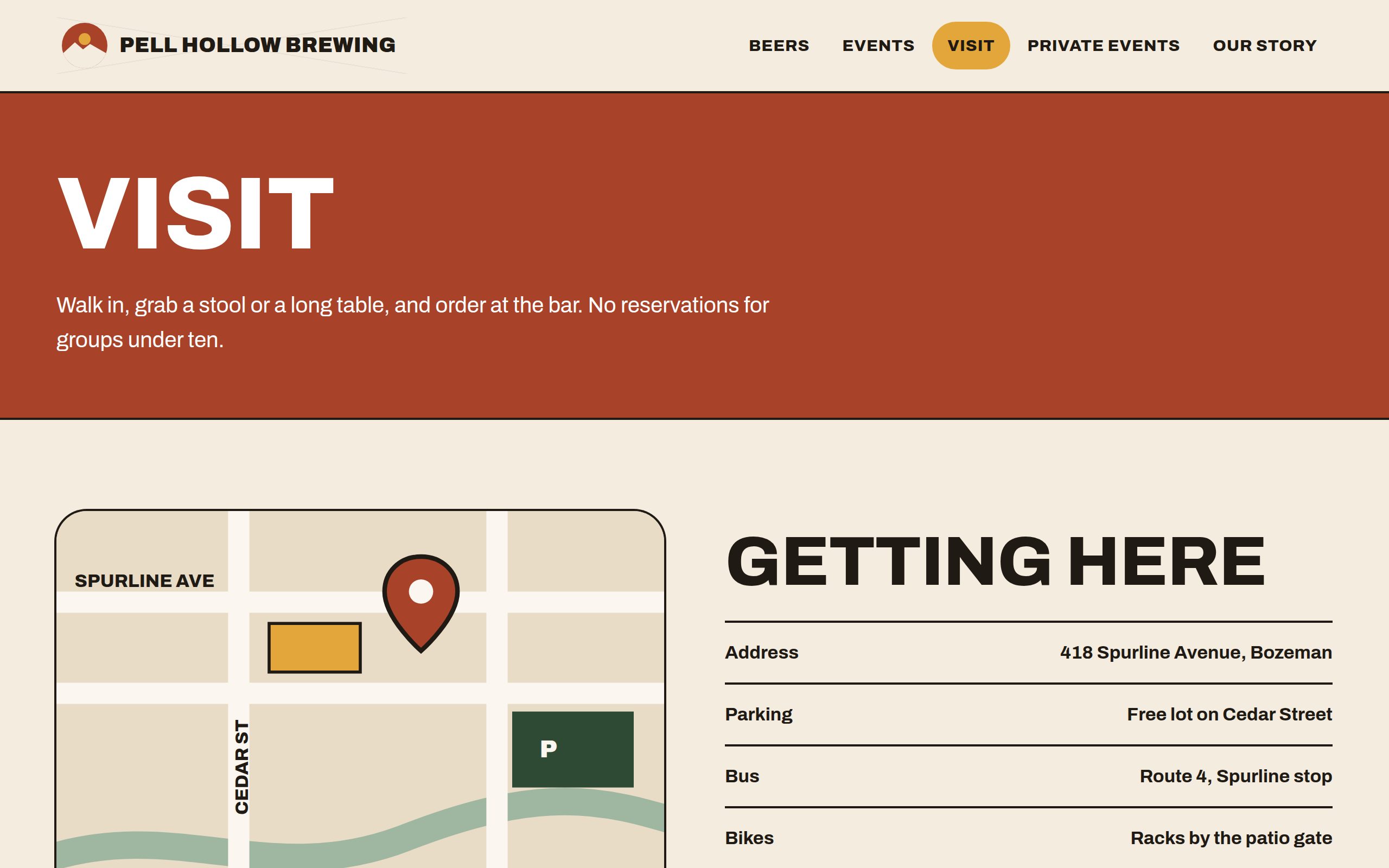 Pell Hollow Brewing location page