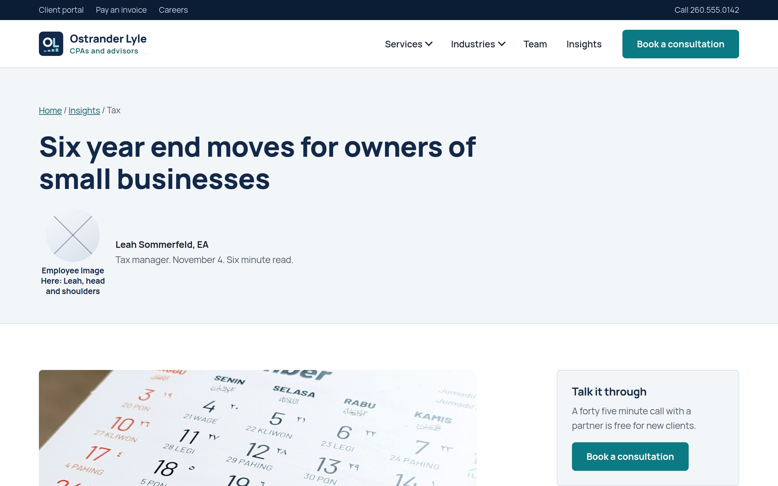 Ostrander Lyle CPAs blog entry page