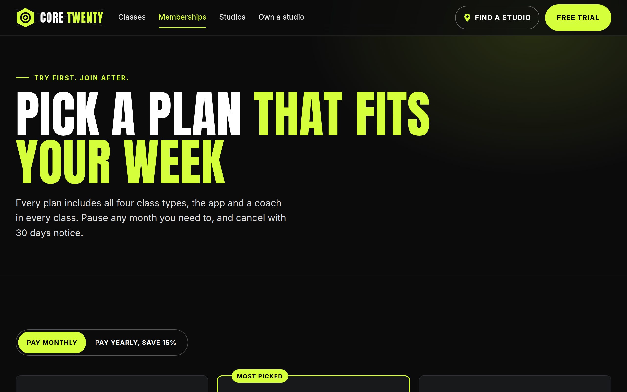 Core Twenty membership page