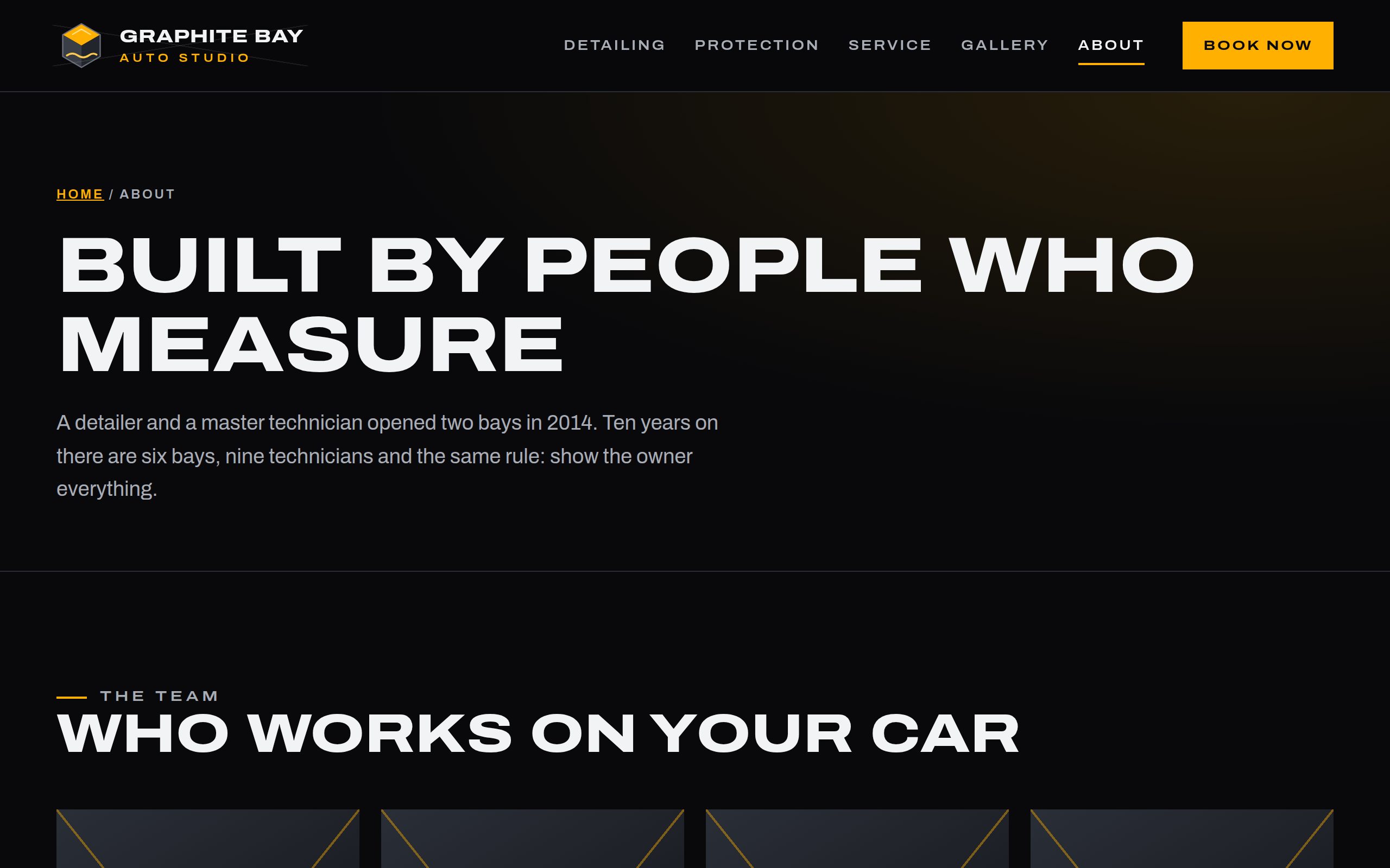 Graphite Bay Auto Studio about us page