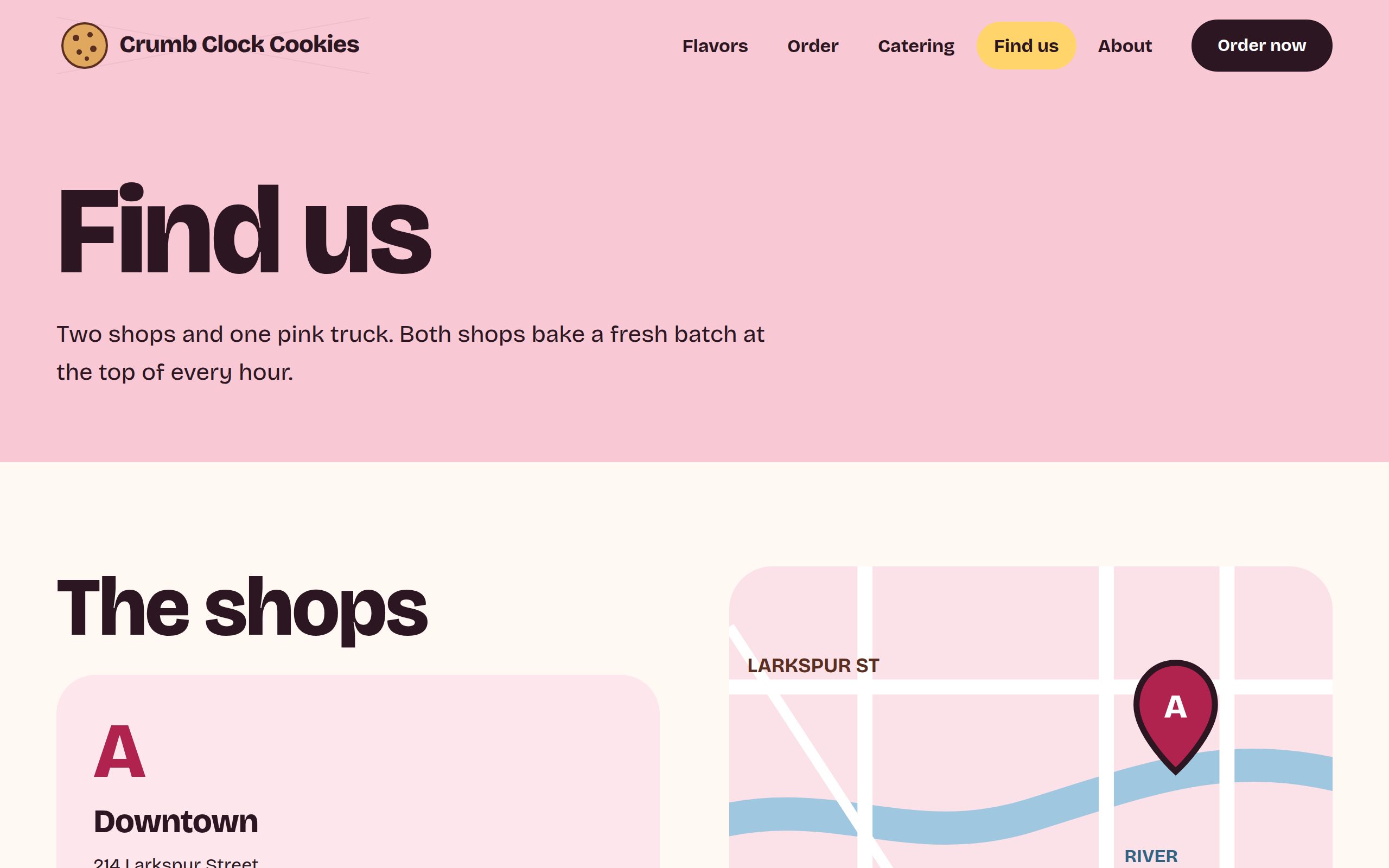 Crumb Clock Cookies locations page