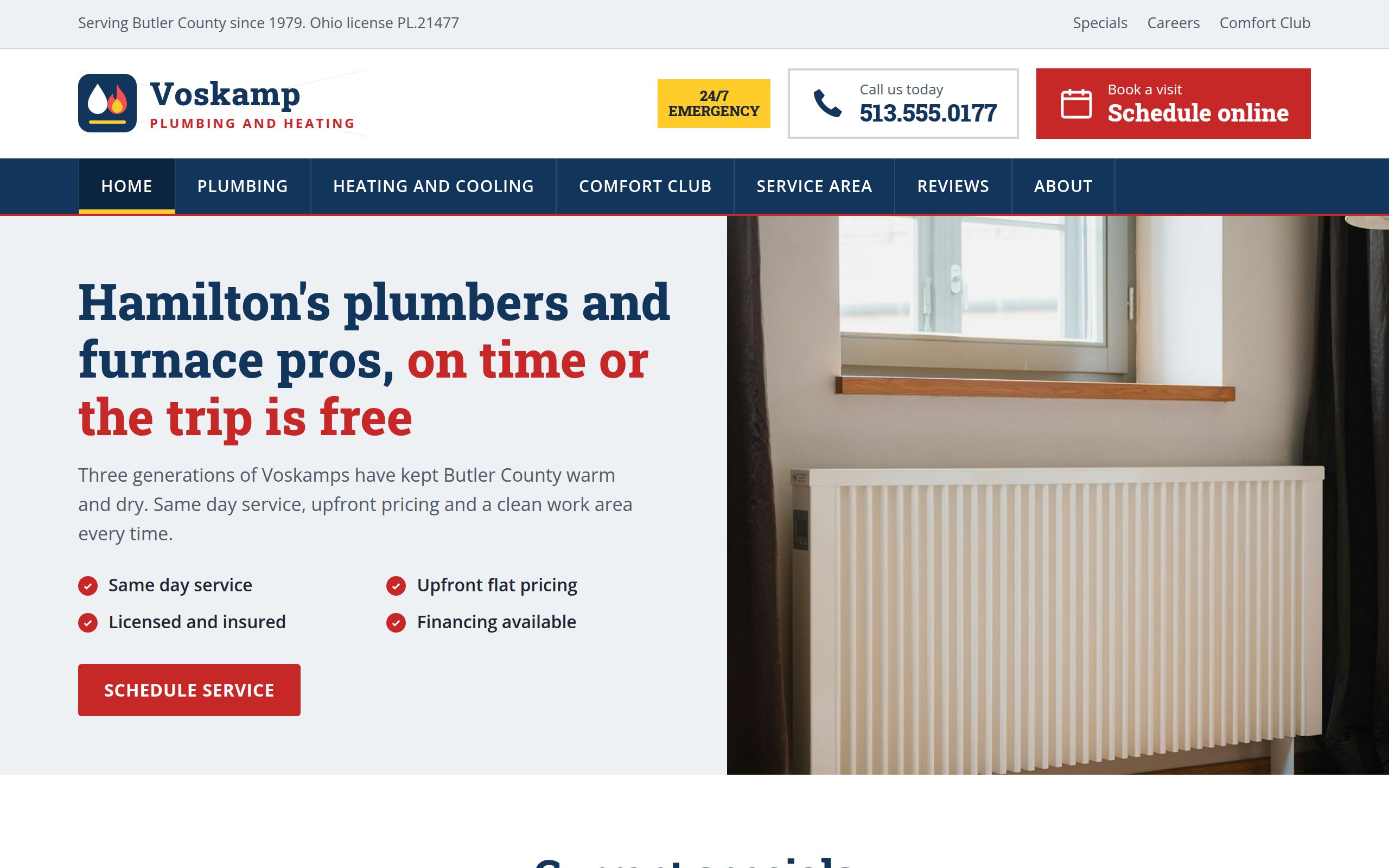 Voskamp Plumbing and Heating home page