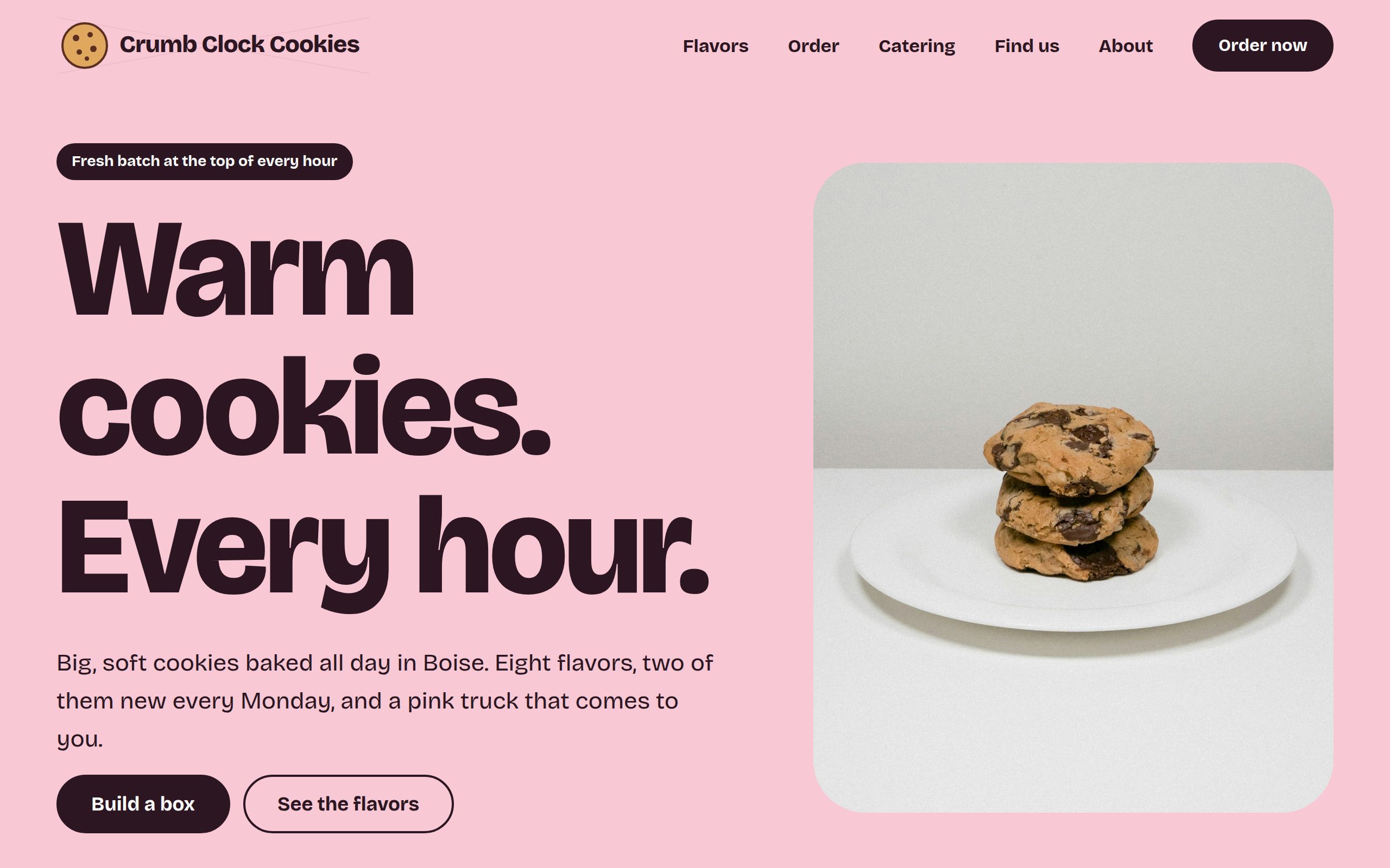Crumb Clock Cookies home page