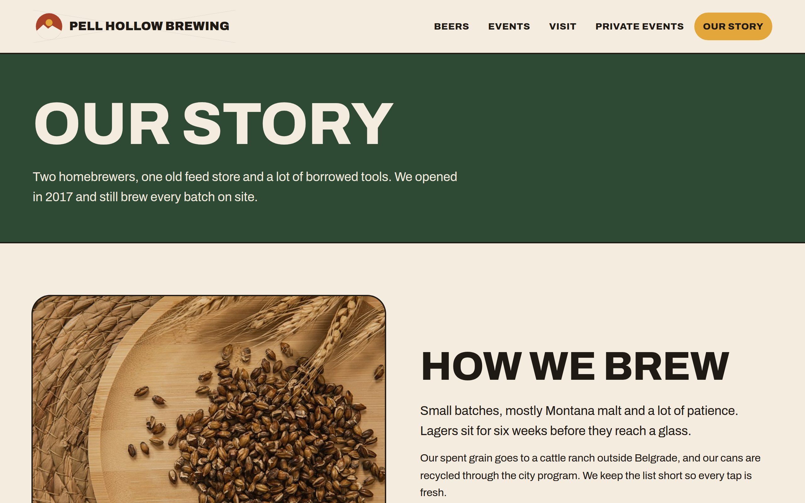 Pell Hollow Brewing about us page