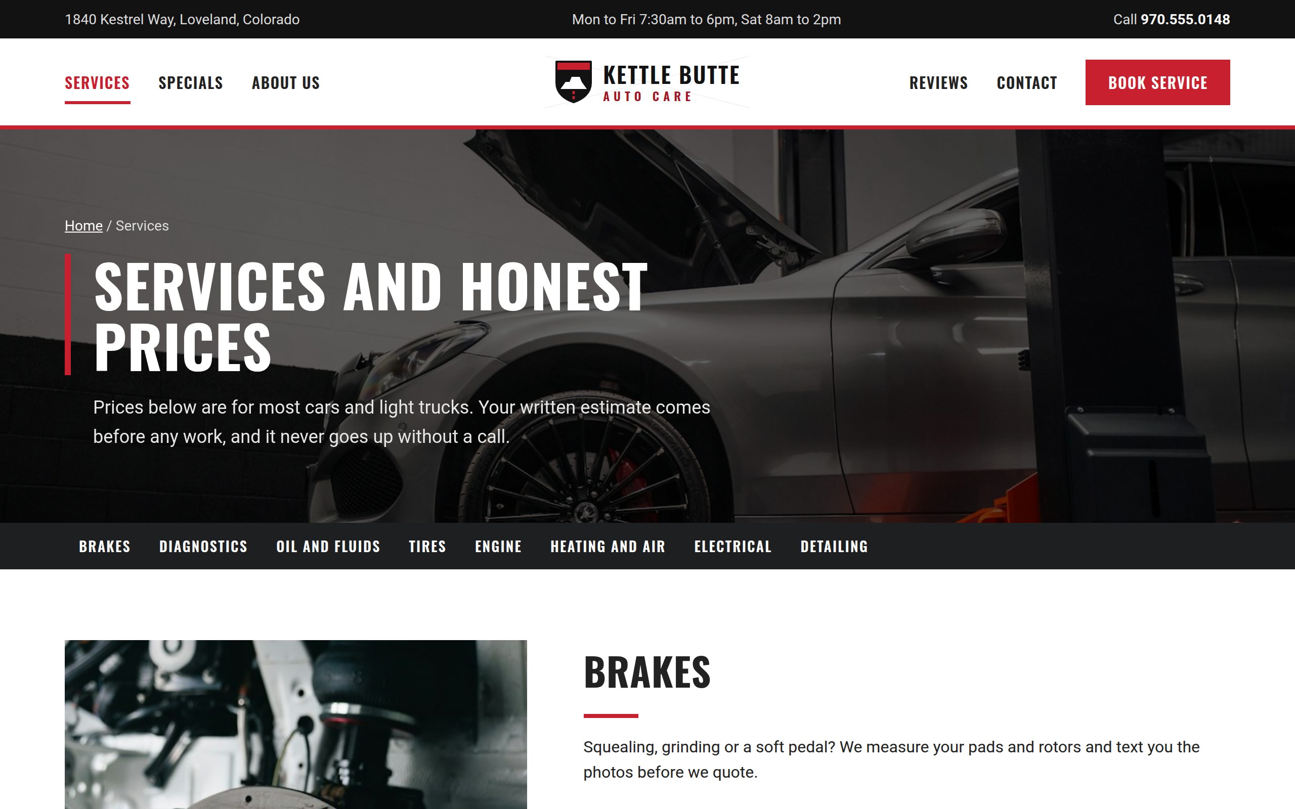 Kettle Butte Auto Care services page