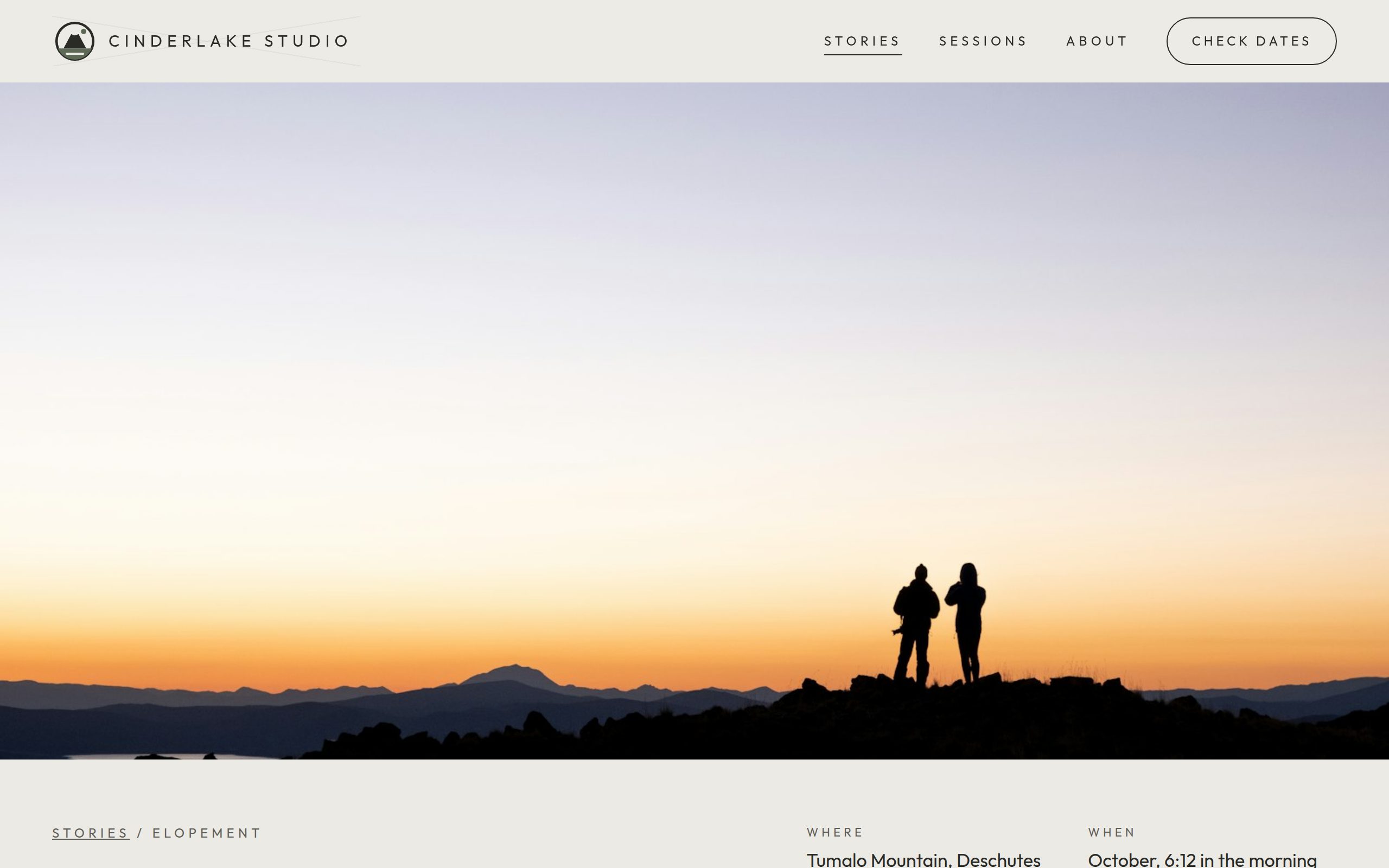 Cinderlake Studio blog entry page