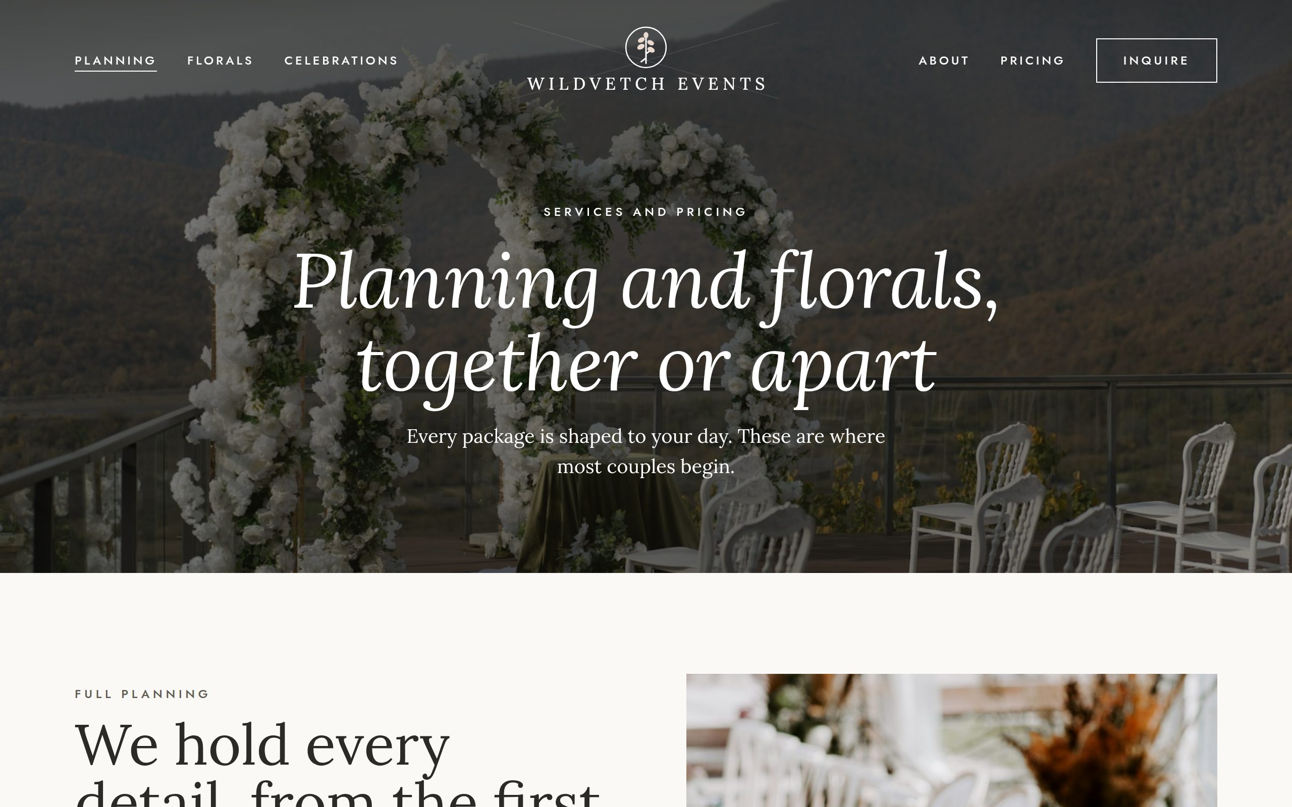 Wildvetch Events services page