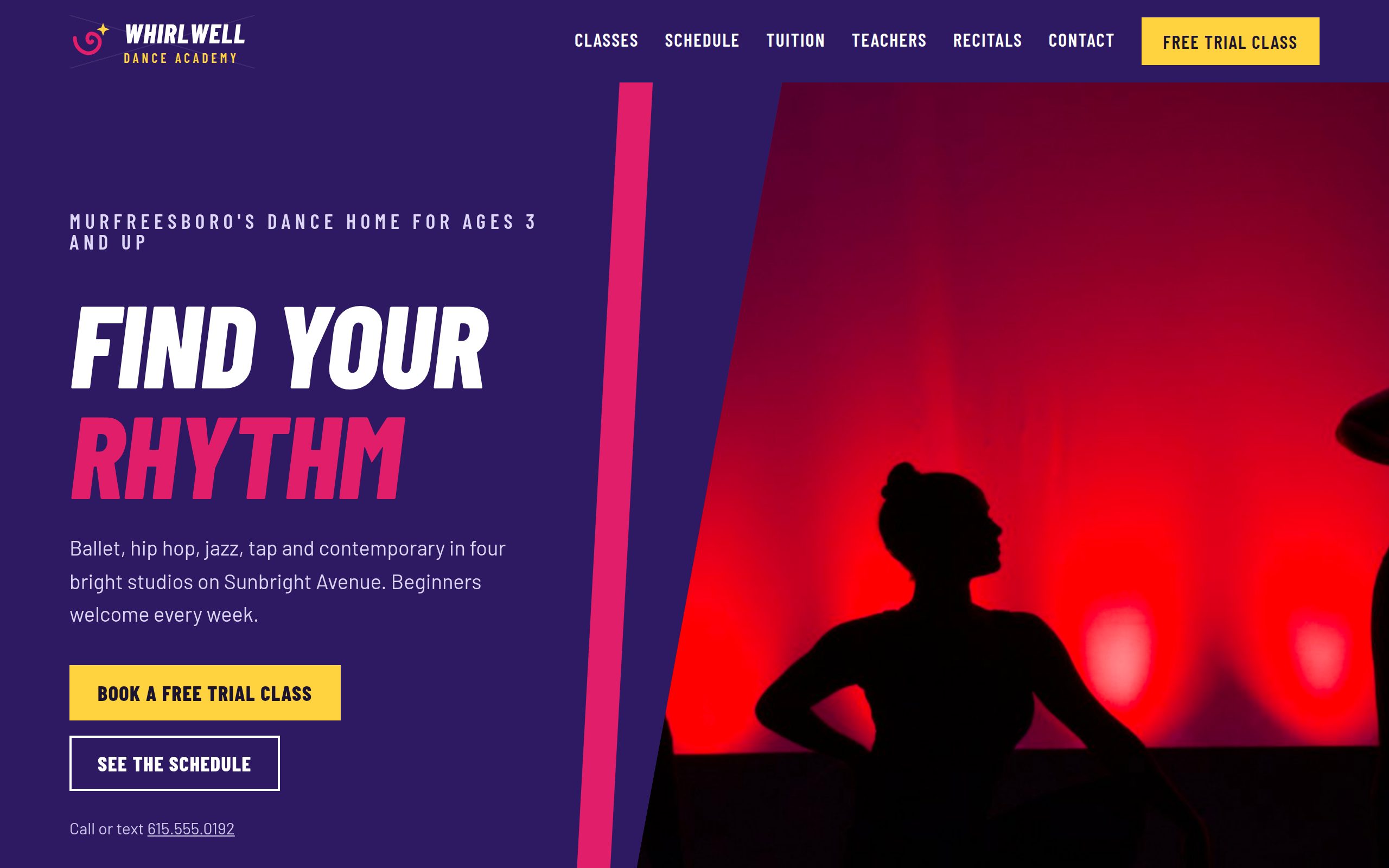 Whirlwell Dance Academy home page