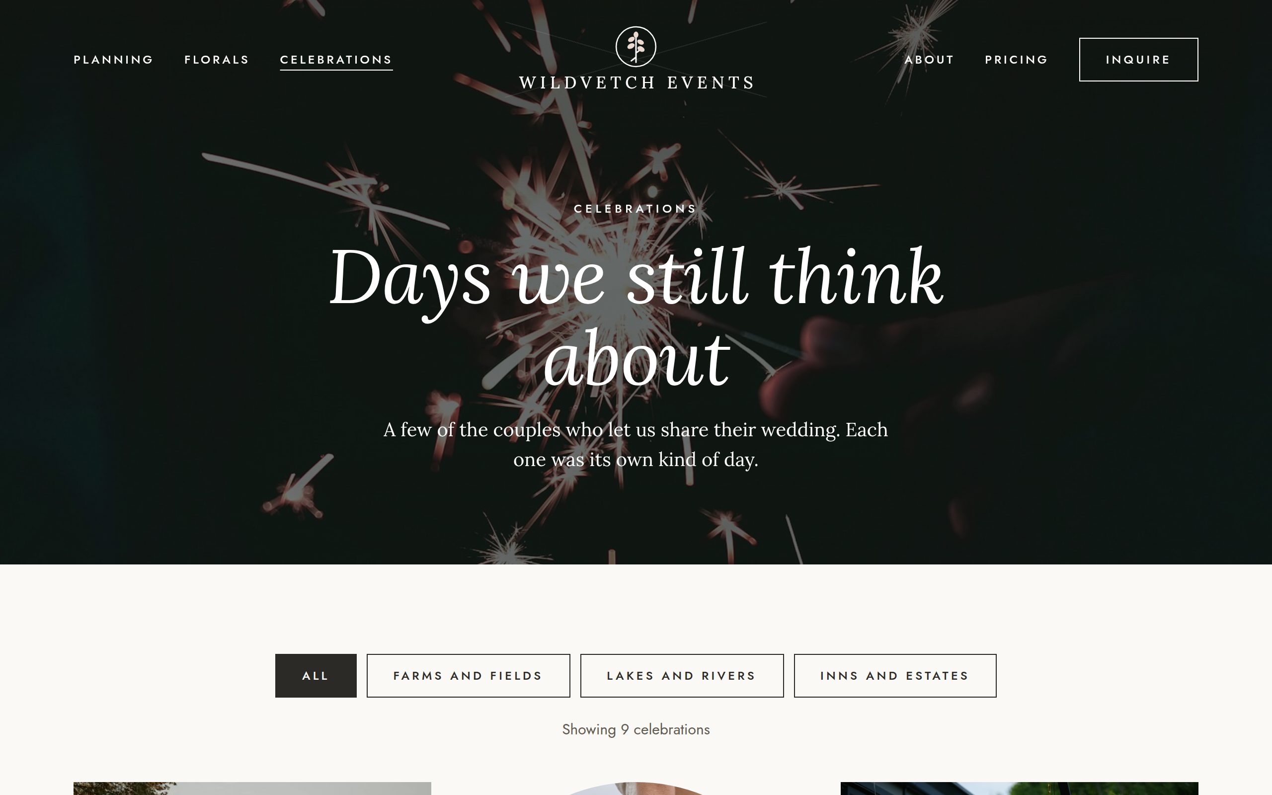 Wildvetch Events celebrations page