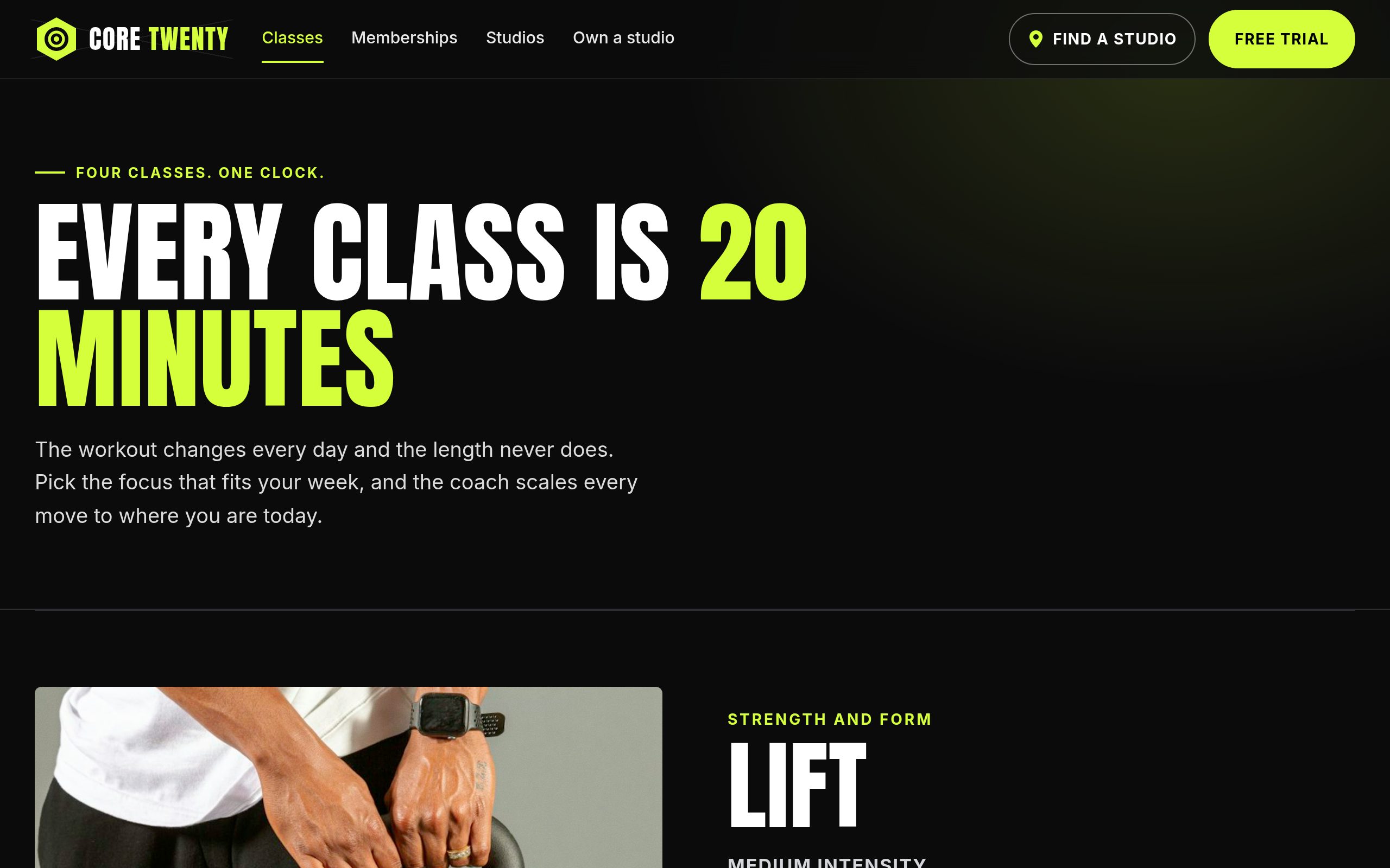 Core Twenty classes page